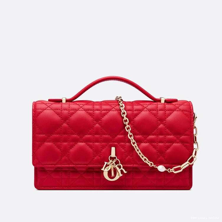 Cheap Bag Cannage Handle Top Mini Dior Red Lambskin Miss 0712 Luxury